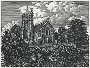 Howard Phipps Pencil Signed Wood Engraving St Michael's Coombe Bissett 1991 - Picture 1 of 6
