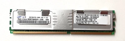 Sun SESX2B2Z 4GB Kit 2x 511-1161 2GB PC2-5300 2R DDR2-667 FB DIMMs - Image 1 of 2