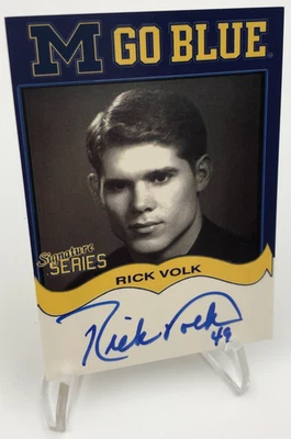TK Legacy RICK VOLK AUTO Signed M GO BLUE Card MGB75 MICHIGAN WOLVERINES - Image 1 of 4