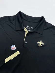 Nike Dri-Fit New Orleans Saints Polo Shirt Men’s XL NFL On Field Black - Picture 1 of 10