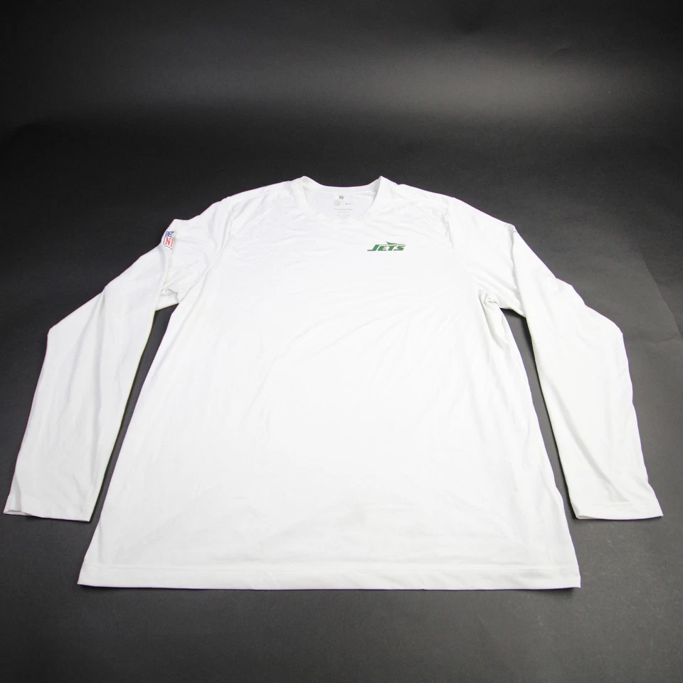 Camisa de manga larga para hombre New York Jets Nike Dri-Fit blanca usada Foto 1 de 1
