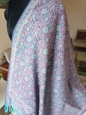 yak wool jamavar thick shawl handmade Reversible Yoga Throw meditation Blanket - Image 1 of 4