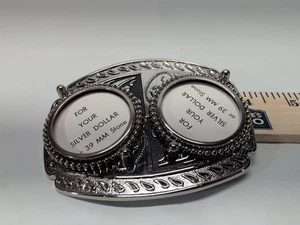 Belt Buckle *NOS* VINTAGE BLANK HALF DOLLAR HOLDER Or Rock UNISEX Distintive - Picture 1 of 5