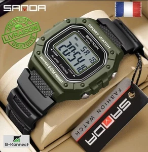 Montre De Sport Militaire Homme Chronomètre Quartz LED Digital Date Waterproo - Imagen 1 de 29