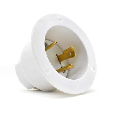 Twist Lock Flanged Inlet 3 Wire, 30 Amps, 250V, NEMA L6-30P - YGF169 - Image 1 of 4