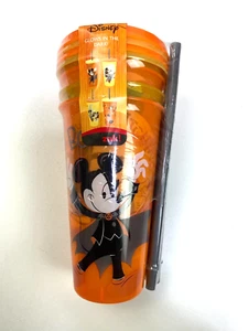 Disney 4 Pk Reusable Glow in Dark 24oz Tumblers Mickey Mouse NEW Halloween - Picture 1 of 7