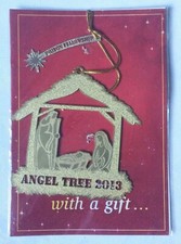 Prison Fellowship Angel Tree 2013 Gold Manger Christmas Ornament NEW