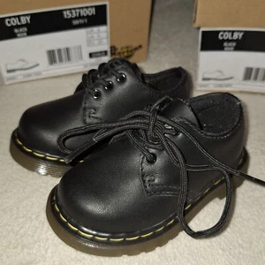 Dr Martens Toddlers Shoes Classic Boots 3 Hole Colby Black UK 3 Brand New Boxed - Picture 1 of 7