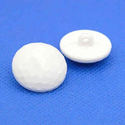 WHITE FACETED DOMED SHANK BUTTONS 22mm - Image 1 of 2