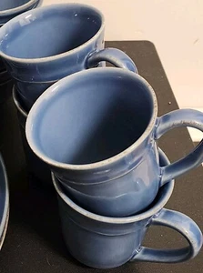 Pottery Barn Cambria Blue Set Of 4 Coffee Mugs Cups 4" Excellent  - Picture 1 of 2