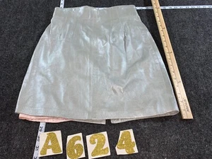 CEDARS 100% GENUINE SILVER/GRAY LEATHER SKIRT SIZE 8 - LUXURY LINED - Picture 1 of 7
