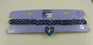Unicorn black necklace choker heart glow in the dark charm Claire's - Picture 1 of 6