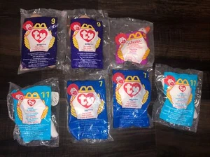 Vintage 90s McDonalds TY TEENIE BEANIE BABIES Sealed Bags mixed lot 7 1998 - Picture 1 of 3