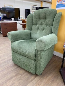HSL Green Armchair With Wheels And Arm Covers - Picture 1 of 5