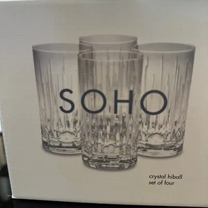 Reed & Barton Crystal  SOHO Beverage / Highball Glasses - Set of Four New In Box - Picture 1 of 11