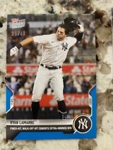 2021 TOPPS NOW BLUE PARALLEL CARD 35/49 NEW YORK YANKEES RYAN LAMARRE #540
