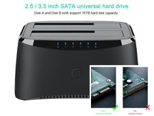 2.5/3.5" USB 3.0 to SATA Dual Bay External Hard Drive SSD HDD Docking Station