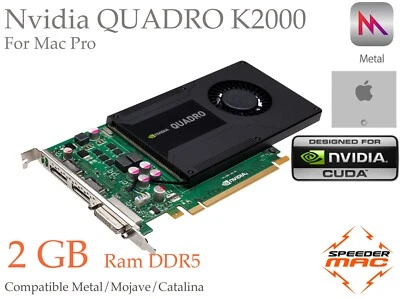  Nvidia Quadro K2000 2GB DDR5 Per Mac Pro, Metal Mojave Sonoma Sequoia - Immagine 1 di 4