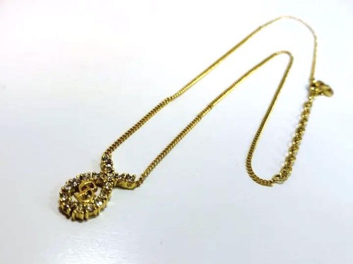 Ciondolo Ciondolo Ciondolo Ciondolo Christian Dior Catena Oro CD Logotipo Autentico