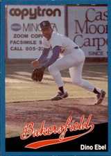 1991 Bakersfield Dodgers Cal League #19 Dino Ebel Barstow California CA Card