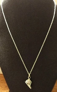 Sterling Silver Necklace Baby Booty Pendant on 18" Chain Both Marked 925 ExCond - Picture 1 of 3