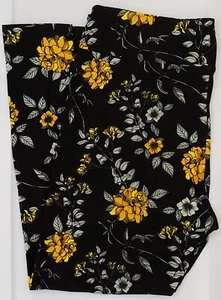 TC LuLaRoe Tall & Curvy Leggings Beautiful Black Floral Print NWT W95 - Picture 1 of 6