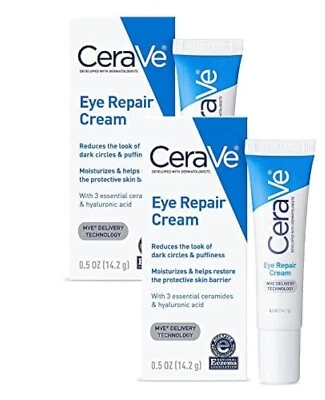 [2 PACK] Crema reparadora de ojos CeraVe para ojeras e hinchazón 0,5 fl oz/14,2 g Foto 1 de 4