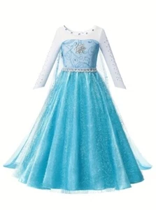 NEW Princess Elsa Girls Dress Halloween Costume - Picture 1 of 8