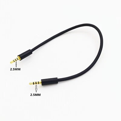 2.5mm Male to 2.5mm male 4 Pole Headphone Audio AUX Cable 20cm - Image 1 of 4