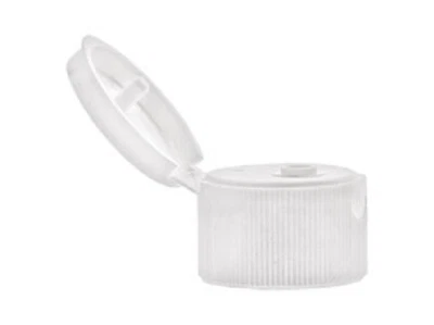 WHITE dispensing 24/410 WHITE Ribbed Flip Top Cap 24/410 - 100 caps - Image 1 of 2