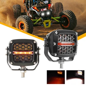 2x 3.5inch LED Cube Pods Work Light Bar Spot Driving Fog Amber Lamp Offroad SUV - Bild 1 von 14