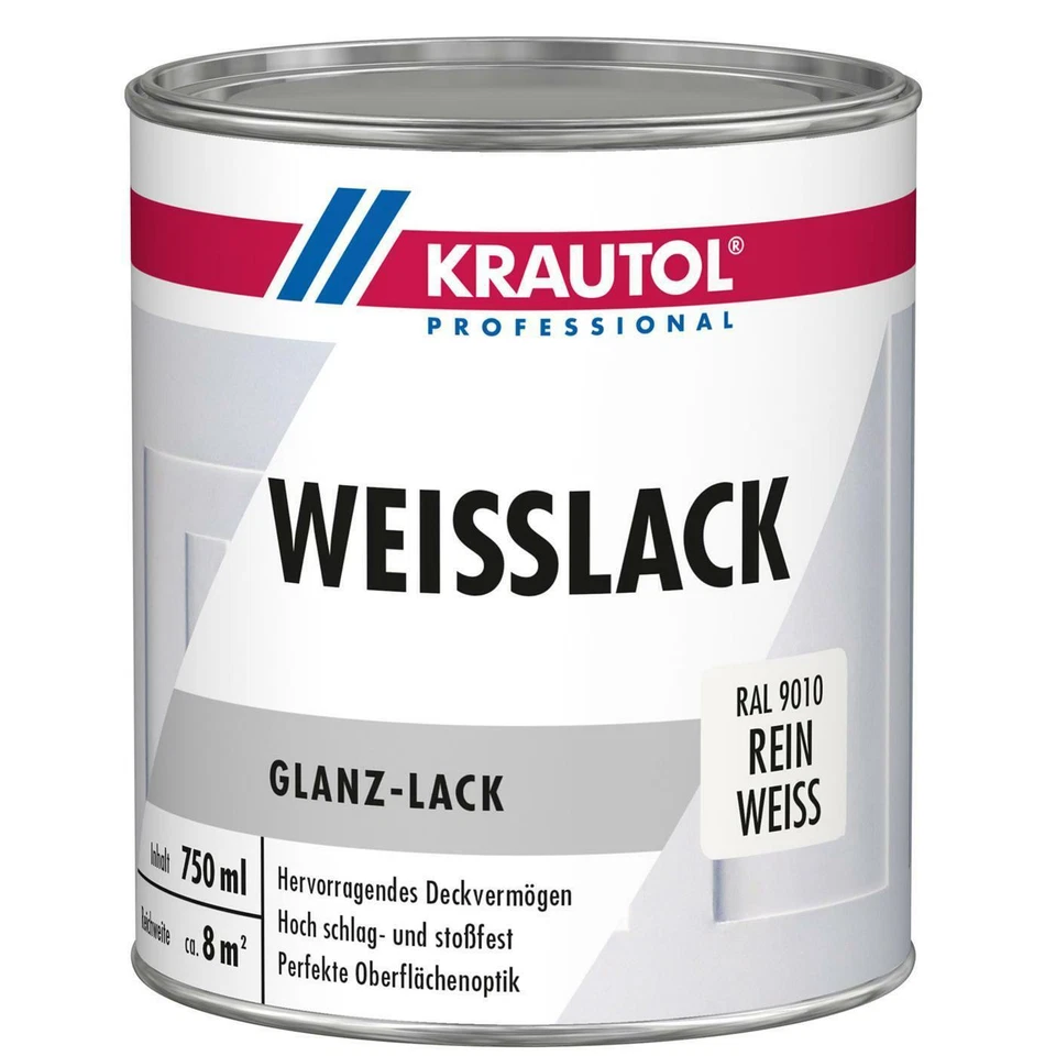 Krautol Weißlack glänzend Acryl-Weißlack innen & außen, 750 ml - Bild 1 von 1