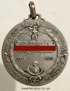 REGIO ESERCITO 4 BERSAGLIERI 1911-1912 RODI BENGASI MED. ARGENTO NOMINATIVA - Picture 1 of 6