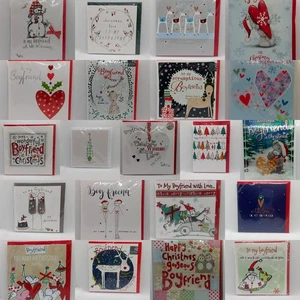 Boyfriend Christmas Card Choice of 21 Designs xmas Family Love Man Partner Boy - Picture 1 of 51