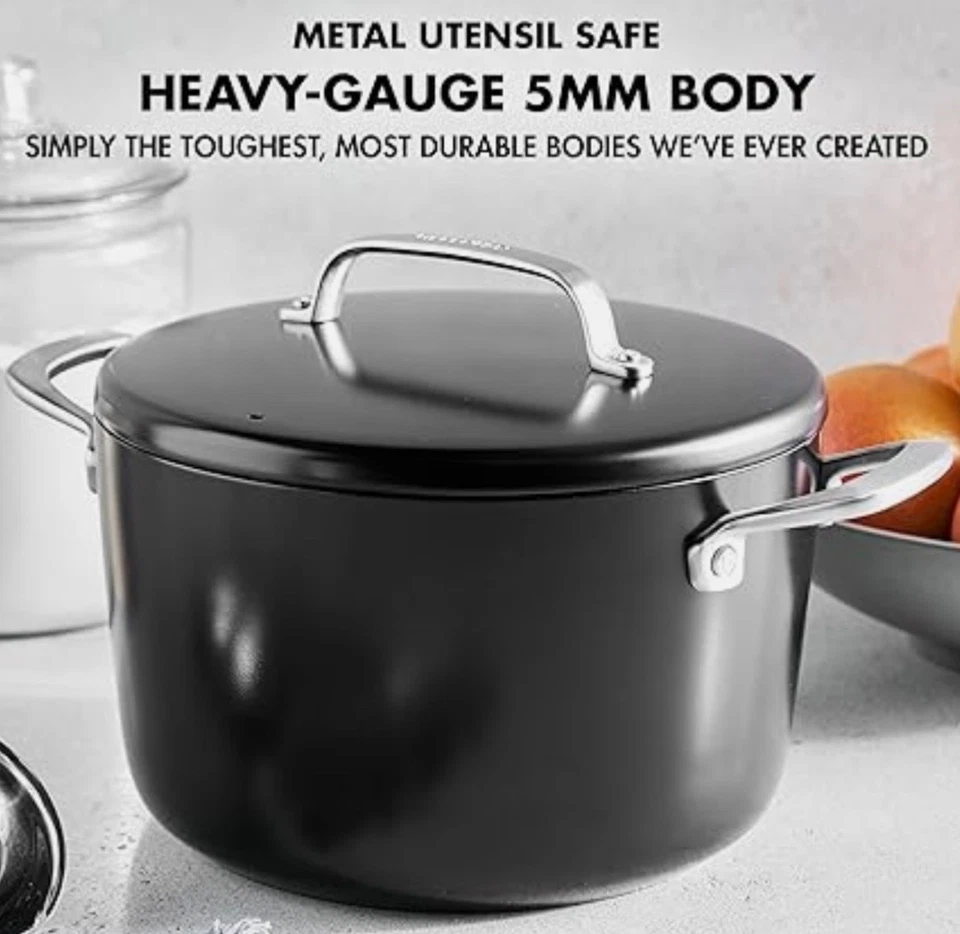 GreenPan CC006400-001 Hard Anodized Advanced Ceramic Nonstick 8QT Stock Pot