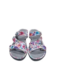 Alegria By PG Lite Leather Triple Strap Wedge Sandals Loti Perennail Sz 37=7-7.5 - Picture 1 of 9