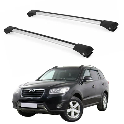 Roof Rack Cross Bars for Hyundai Santa Fe CM 2009-2012 Silver - Image 1 of 4