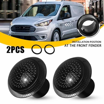 Carcasa de luz repetidora de guardabarros lateral para Ford Transit Connect 2010-2021 par humo Foto 1 de 4