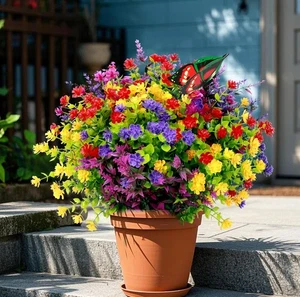 12 Bundles Artificial Flowers for 12 Bundles, Red+rose Red+purple+yellow - Picture 1 of 8