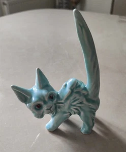 Sylvac Pottery Scaredy Cat Figurine C 1940's Vintage Retro Kitsch - Picture 1 of 6