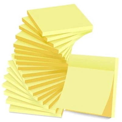 (18 упаковок) Липкие заметки 3x3 сильный клей, чистое удаление, желтый - Изображение 1 из 4
