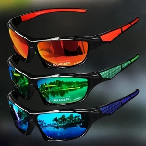 Sunglasses Polarized, Mirrored Shades, Great for Cycling, Sports, Golf, Fishing - Picture 1 of 12