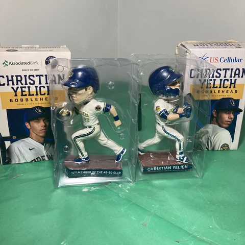2021 Milwaukee Brewers Christian Yelich 40-30 Club SGA Bobblehead Set NIB 2 Of 2 Cover