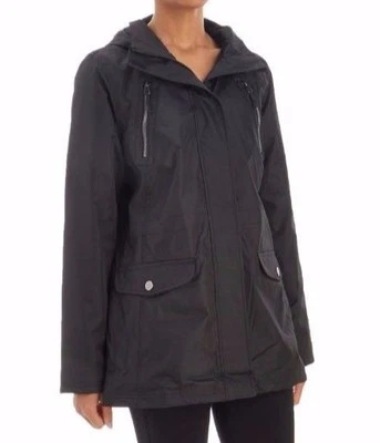 CB SPORTS Black Waterproof Hood Jacket Plush lining Size M Hand Pockets Zip - Image 1 of 4