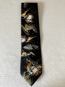 Star Wars Men's Necktie Tie Polyester Starfighters Space Battle 58" NWT NOS - Picture 1 of 9
