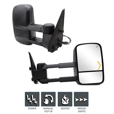 Tow Mirrors For 2003-2006 Chevy Silverado 1500 2500 Power Heated Black Truck - Image 1 of 4