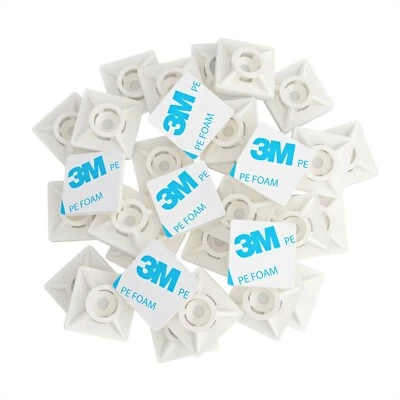 INTERVISIO Klebesockel für Kabelbinder 19 mm x 19mm Montagesockel Klebepads Kabelschelle