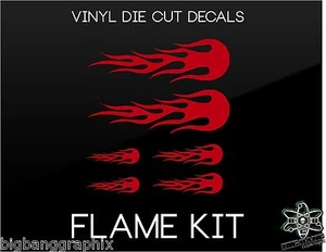 FLAME KIT CAR TRUCK AUTO VINYL DECAL STICKERS RED SET OF 3 NEW - Picture 1 of 3