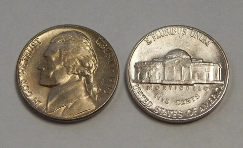 2 Mint Error Defective Planchets - 1942-P Type 1 Jefferson Nickel - Uncirculated Cover