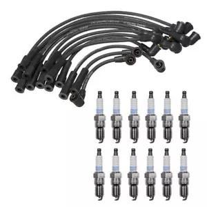 Denso Wire Set 8mm & 12 Platinum TT Spark Plugs .040 Kit For Jaguar XJS 5.3L V12 - Picture 1 of 1